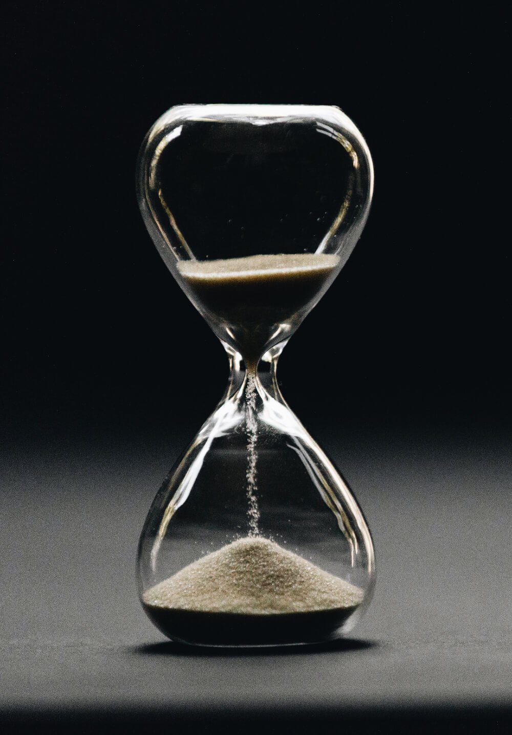 An hourglass showing the passage of time